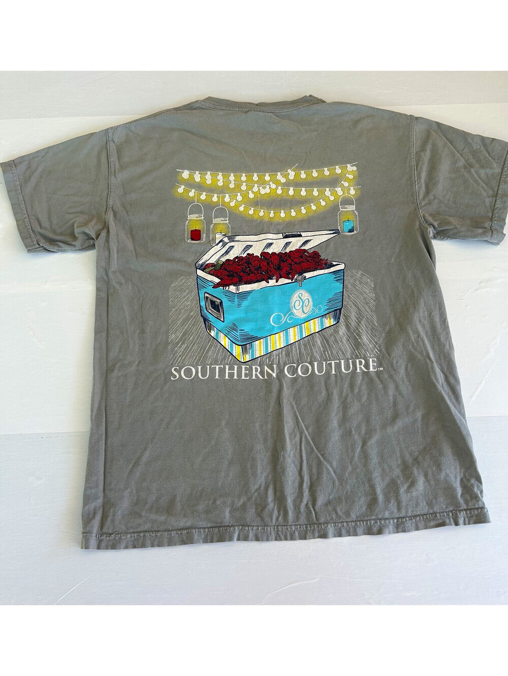 Comfort Colors Men’s Gray Southern Couture Graphic Crew Neck T-Shirt Size M